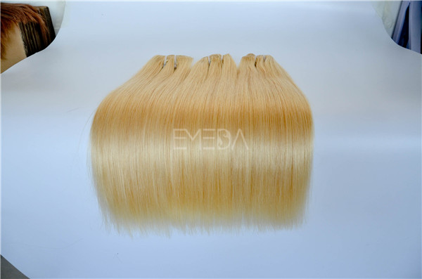 Blonde Russian hair double drawn hair weft  ZJ0064